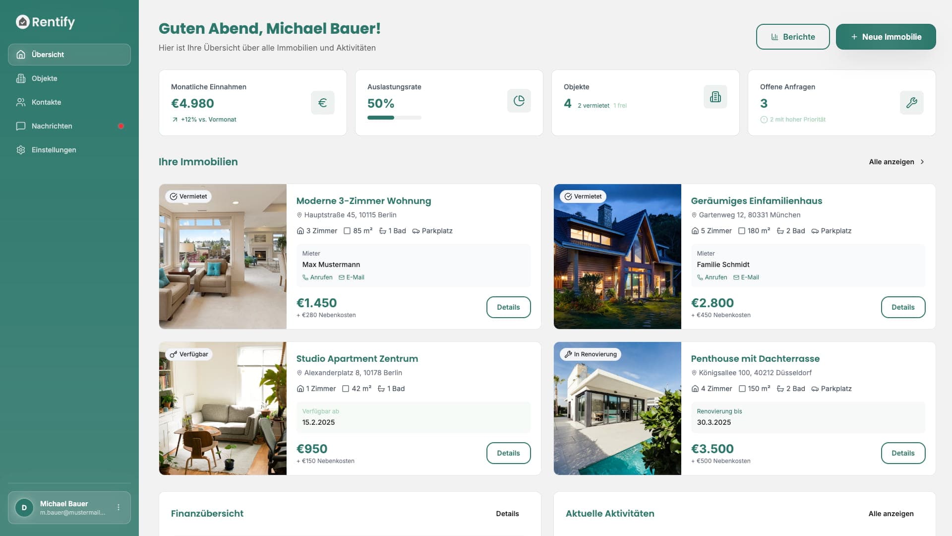 Rentify Dashboard
